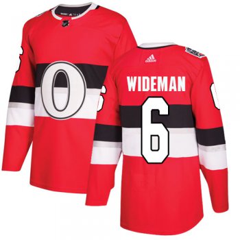 Adidas Senators #6 Chris Wideman Red Authentic 2017 100 Classic Stitched NHL Jersey