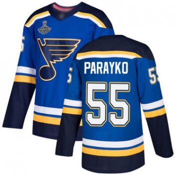 Blues #55 Colton Parayko Blue Home Authentic Stanley Cup Champions Stitched Hockey Jersey