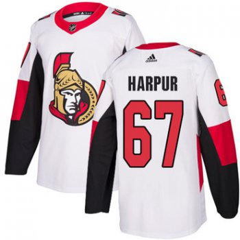 Adidas Men's Ottawa Senators #67 Ben Harpur Authentic White Away NHL Jersey