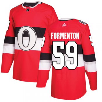 Adidas Ottawa Senators #59 Alex Formenton Red Authentic 2017 100 Classic Stitched NHL Jersey