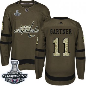 Adidas Washington Capitals #11 Mike Gartner Green Salute to Service Stanley Cup Final Champions Stitched NHL Jersey