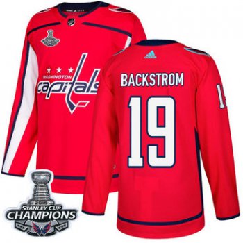 Adidas Washington Capitals #19 Nicklas Backstrom Red Home Authentic Stanley Cup Final Champions Stitched NHL Jersey