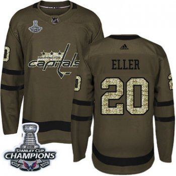 Adidas Washington Capitals #20 Lars Eller Green Salute to Service Stanley Cup Final Champions Stitched NHL Jersey