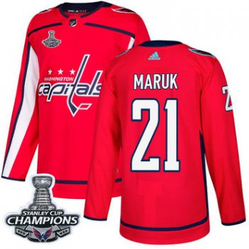 Adidas Washington Capitals #21 Dennis Maruk Red Home Authentic Stanley Cup Final Champions Stitched NHL Jersey