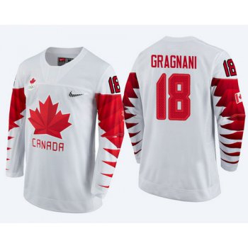 Men Canada Team #18 Marc-Andre Gragnani White 2018 Winter Olympics Jersey