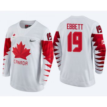Men Canada Team #19 Andrew Ebbett White 2018 Winter Olympics Jersey