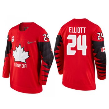Men Canada Team #24 Stefan Elliott Red 2018 Winter Olympics Jersey