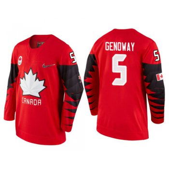 Men Canada Team #5 Chay Genoway Red 2018 Winter Olympics Jersey