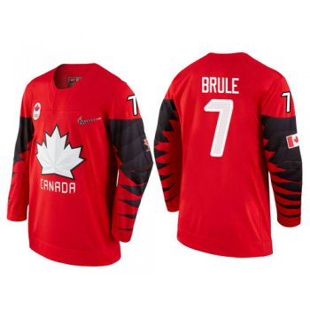 Men Canada Team #7 Gilbert Brule Red 2018 Winter Olympics Jersey