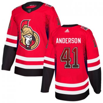 Men's Ottawa Senators #41 Craig Anderson Red Drift Fashion Adidas Jersey