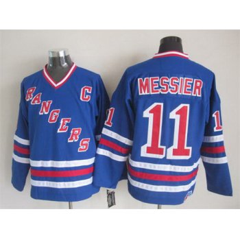 New York Rangers #11 Mark Messier 1993 Light Blue Throwback CCM Jersey