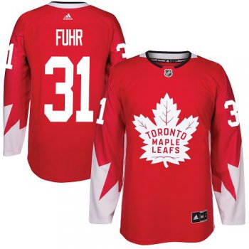 Adidas Toronto Maple Leafs #31 Grant Fuhr Red Team Canada Authentic Stitched NHL Jersey