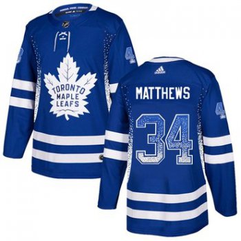 Adidas Toronto Maple Leafs #34 Auston Matthews Blue Home Authentic Drift Fashion Stitched NHL Jersey