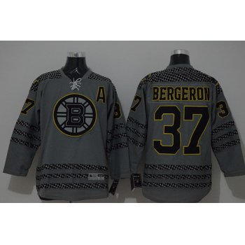 Boston Bruins #37 Patrice Bergeron Charcoal Gray Jersey