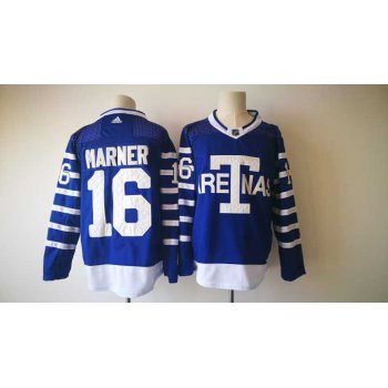 Men's Toronto Maple Leafs #16 Mitchell Marner Royal Blue Arenas 2017-2018 Hockey Stitched NHL Jersey