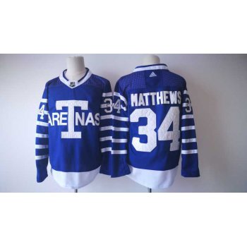 Men's Toronto Maple Leafs #34 Auston Matthews Royal Blue Arenas 2017-2018 Hockey Stitched NHL Jersey