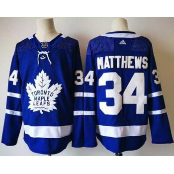 Men's Toronto Maple Leafs #34 Auston Matthews Royal Blue Home 2017-2018 adidas Hockey Stitched NHL Jersey