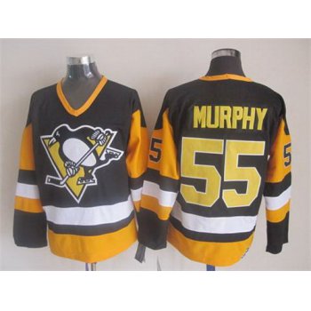 Pittsburgh Penguins #55 Larry Murphy Black Throwback CCM Jersey