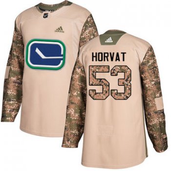 Adidas Canucks #53 Bo Horvat Camo Authentic 2017 Veterans Day Stitched NHL Jersey
