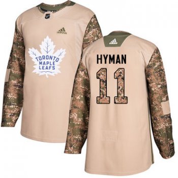 Adidas Maple Leafs #11 Zach Hyman Camo Authentic 2017 Veterans Day Stitched NHL Jersey