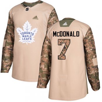 Adidas Maple Leafs #7 Lanny McDonald Camo Authentic 2017 Veterans Day Stitched NHL Jersey