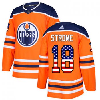 Adidas Oilers #18 Ryan Strome Orange Home Authentic USA Flag Stitched NHL Jersey
