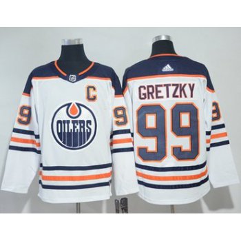 Adidas Oilers #99 Wayne Gretzky White Road Authentic Stitched NHL Jersey