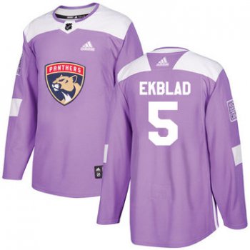 Adidas Panthers #5 Aaron Ekblad Purple Authentic Fights Cancer Stitched NHL Jersey