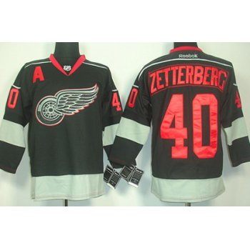 Detroit Red Wings #40 Henrik Zetterberg Black Ice Jersey
