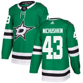 Adidas Dallas Stars #43 Valeri Nichushkin Green Home Authentic Stitched NHL Jersey