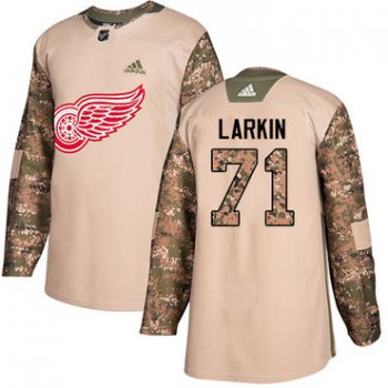 Adidas Red Wings #71 Dylan Larkin Camo Authentic 2017 Veterans Day Stitched NHL Jersey