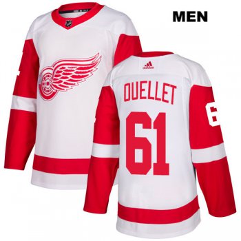 Mens Adidas Detroit Red Wings #61 Xavier Ouellet White Away Authentic NHL Jersey