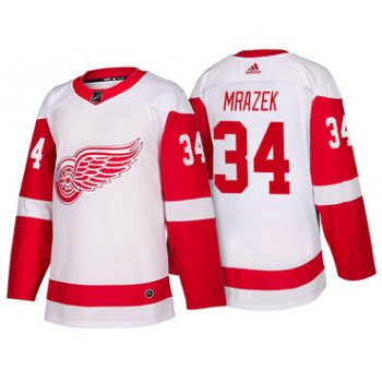 Men's Detroit Red Wings #34 Petr Mrazek White 2017-2018 adidas Hockey Stitched NHL Jersey