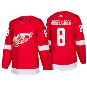Men's Detroit Red Wings #8 Justin Abdelkader Red Home 2017-2018 adidas Hockey Stitched NHL Jersey