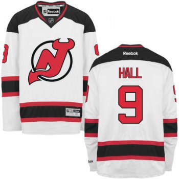 Men's New Jersey Devils #9 Taylor Hall White Away Stitched NHL Reebok Hockey Jersey