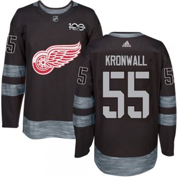 Red Wings #55 Niklas Kronwall Black 1917-2017 100th Anniversary Stitched NHL Jersey
