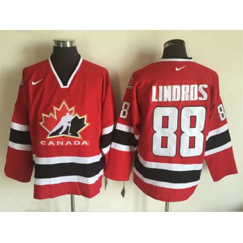 Men's 2002 Team Canada #88 Eric Lindros Red Nike Olympic Throwback Stitched Hockey Jersey
