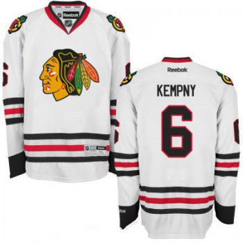 Mens Chicago Blackhawks #6 Michal Kempny White Hockey Stitched NHL Jersey