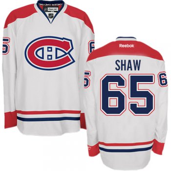 Men's Montreal Canadiens #65 Andrew Shaw White Away Reebok NHL Hockey Stitched Jersey