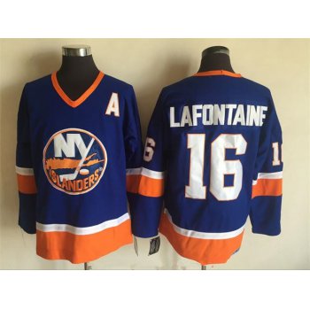 Men's New York Islanders #16 Pat LaFontaine Light Blue 1984-85 CCM Throwback Stitched Vintage Hockey Jersey