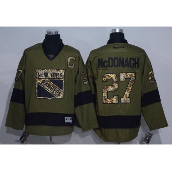 Men's New York Rangers #27 Ryan Mcdonagh Green Salute to Service Stitched NHL Reebok Hockey Jersey
