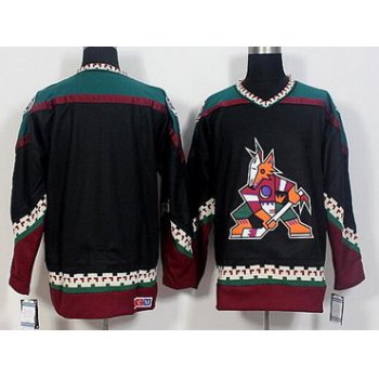 Men's Phoenix Coyotes Blank Black 1998 CCM Vintage Throwback Hockey Jersey
