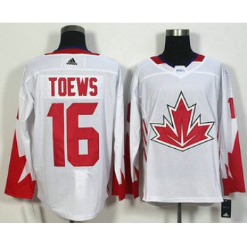 Men's Team Canada #16 Jonathan Toews White 2016 World Cup of Hockey Game Jersey