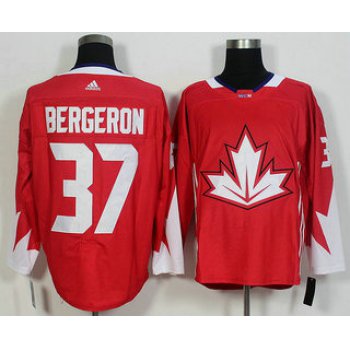 Men's Team Canada #37 Patrice Bergeron Red 2016 World Cup of Hockey Game Jersey
