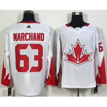 Men's Team Canada #63 Brad Marchand White 2016 World Cup of Hockey Game Jersey