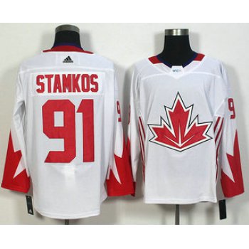 Men's Team Canada #91 Steven Stamkos White 2016 World Cup of Hockey Game Jersey