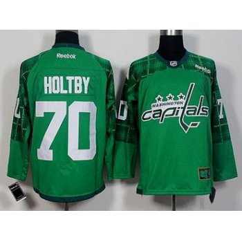 Men's Washington Capitals #70 Braden Holtby Green 2016 St. Patrick's Day Hockey Jersey