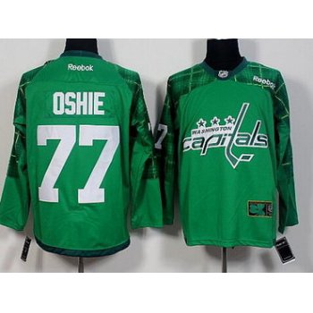 Men's Washington Capitals #77 T.J. Oshie Green 2016 St. Patrick's Day Hockey Jersey