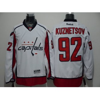 Men's Washington Capitals #92 Evgeny Kuznetsov Reebok White Away Hockey Jersey
