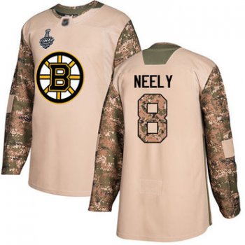 Men's Boston Bruins #8 Cam Neely Camo Authentic 2017 Veterans Day 2019 Stanley Cup Final Bound Stitched Hockey Jersey